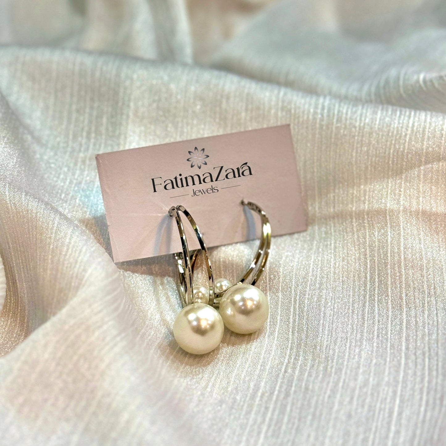 White Pearl Earrings