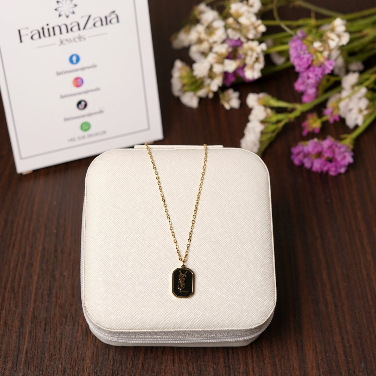 Gold and Black LV Necklace