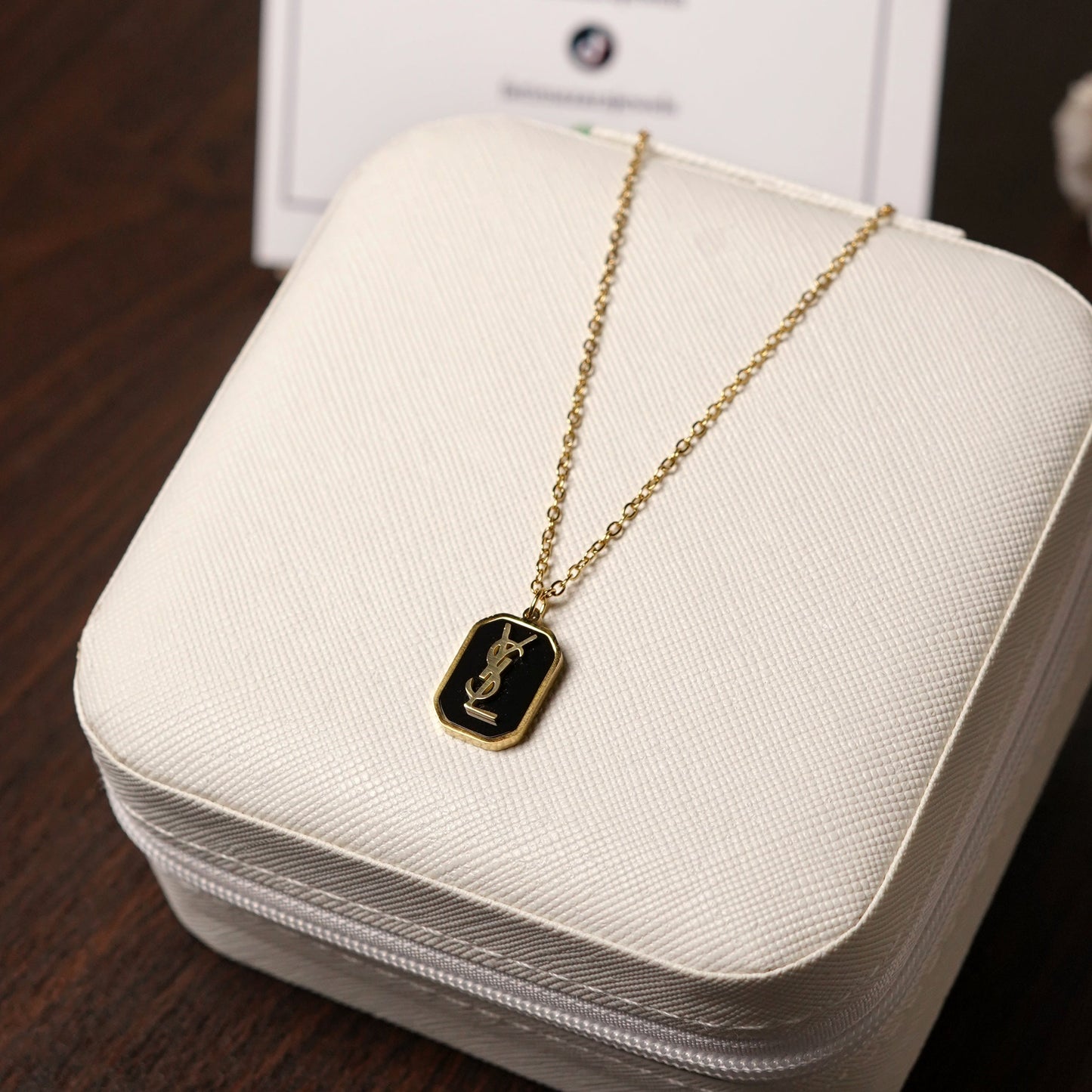 Gold and Black LV Necklace