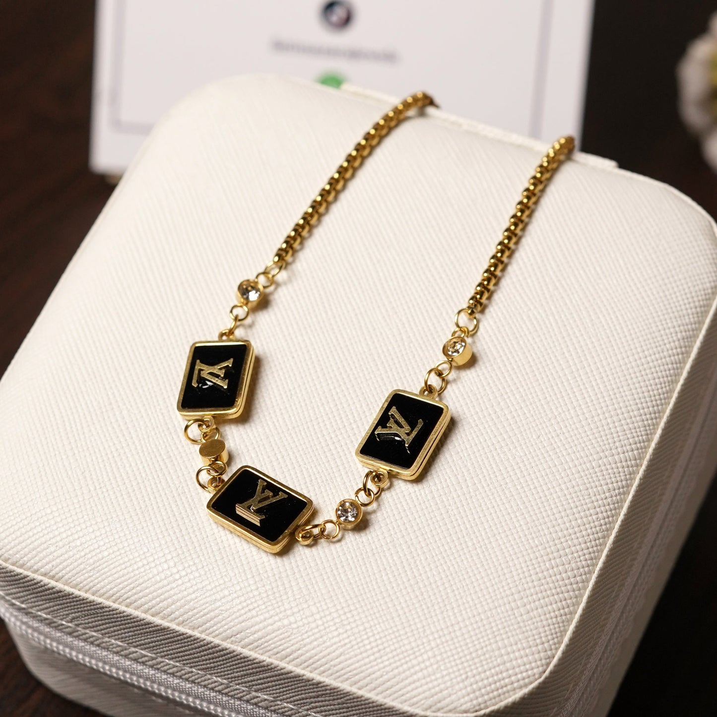 Black and Gold LV Bracelet