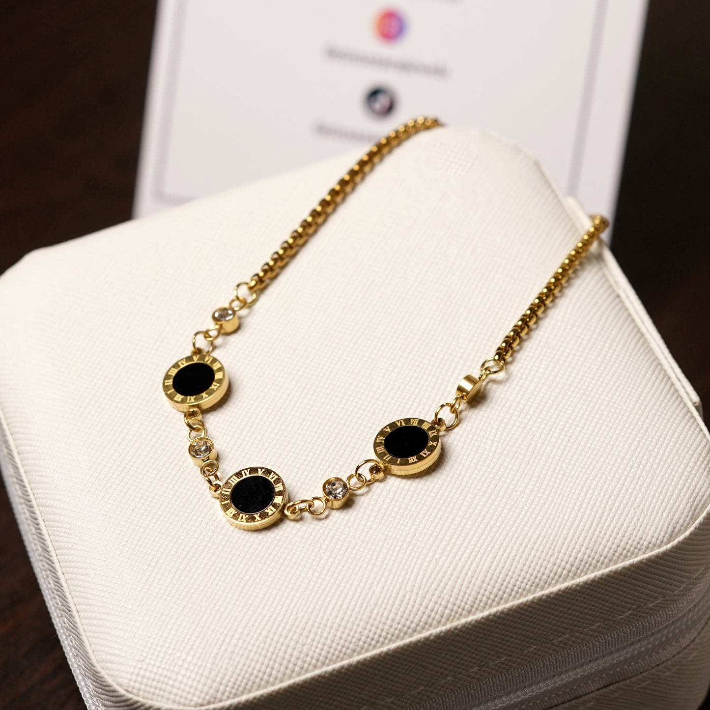 Golden Black Charm Bracelet