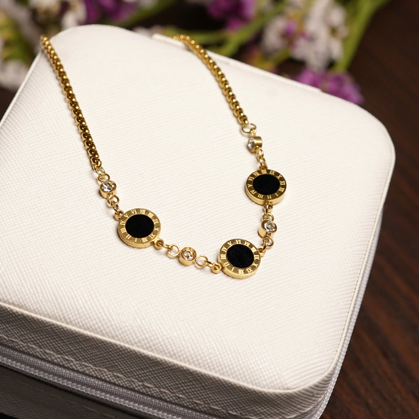 Golden Black Charm Bracelet