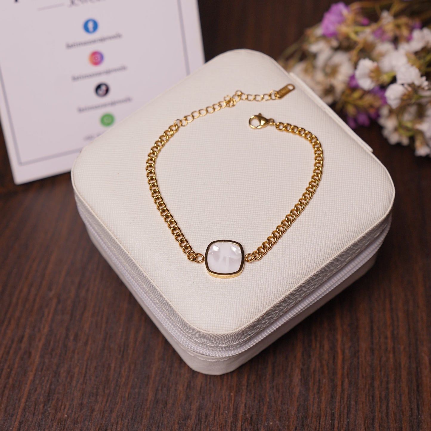 Mother of Pearl Square Bracelet