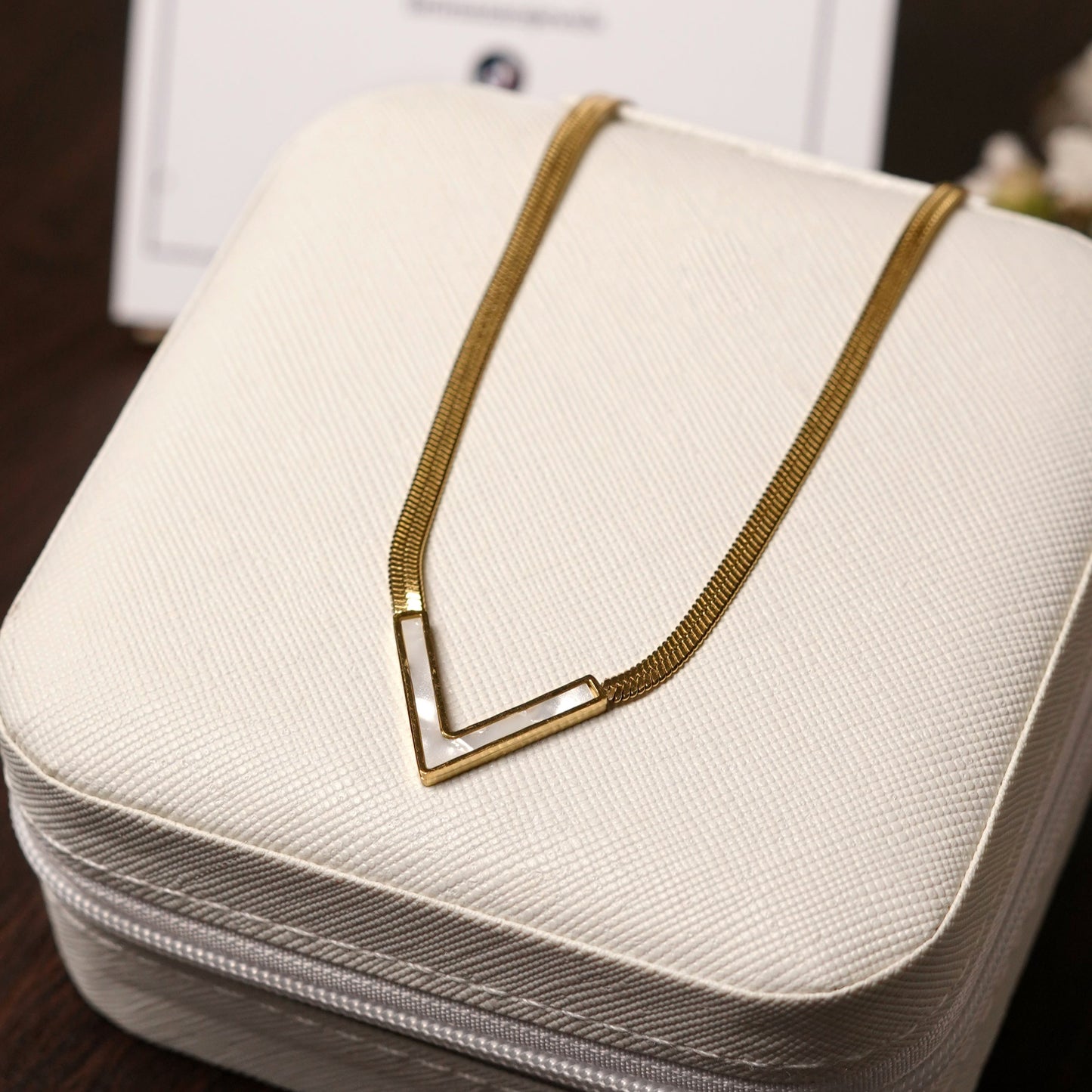 Mother of Pearl V Necklace