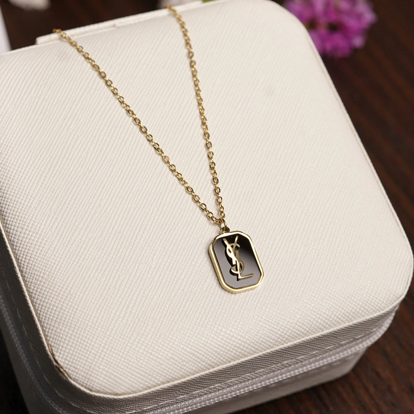 Gold and Black LV Necklace