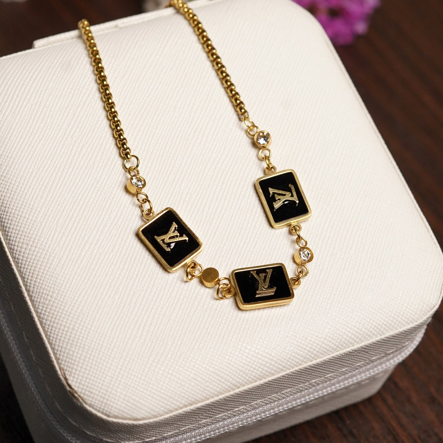 Black and Gold LV Bracelet