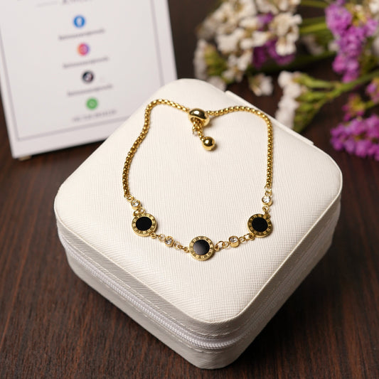Golden Black Charm Bracelet