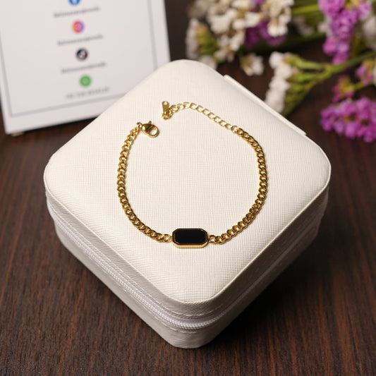 Black Shell Cuban Chain Bracelet